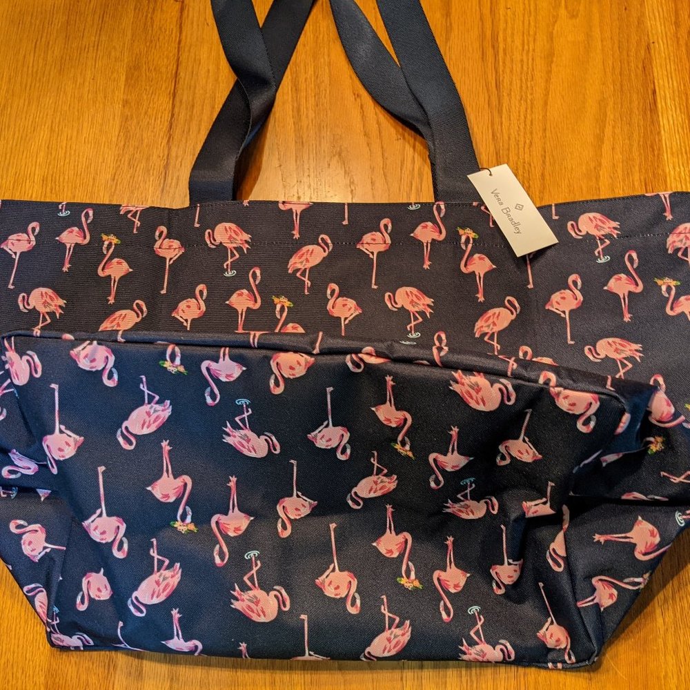 Vera Bradley Large Flamingo Fiesta Tote NWT